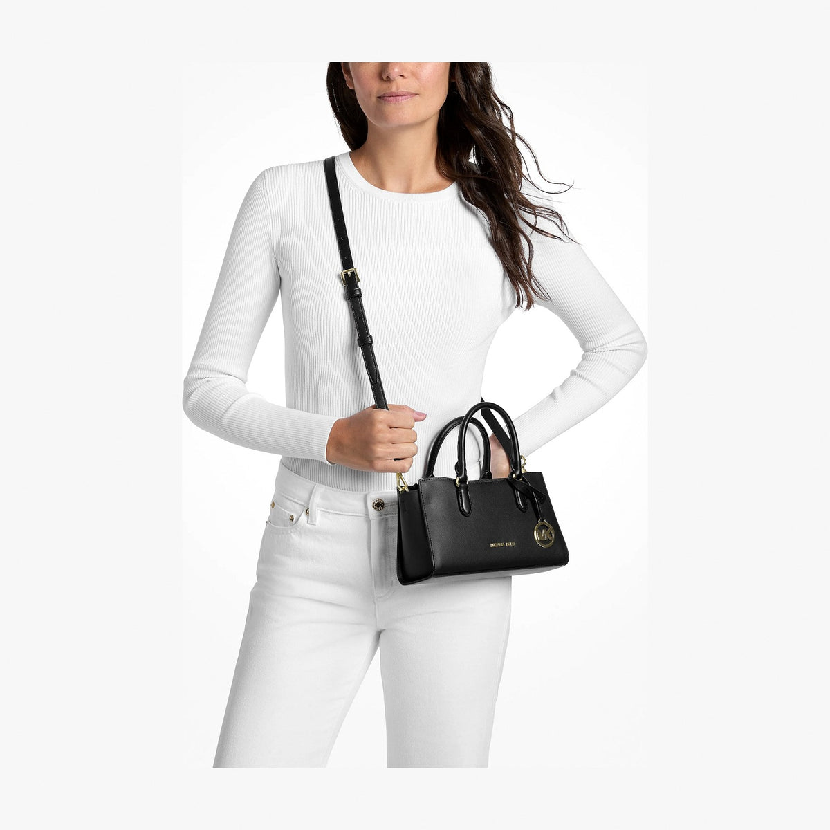 Michael Kors Arden Small Messenger Bag - BLACK