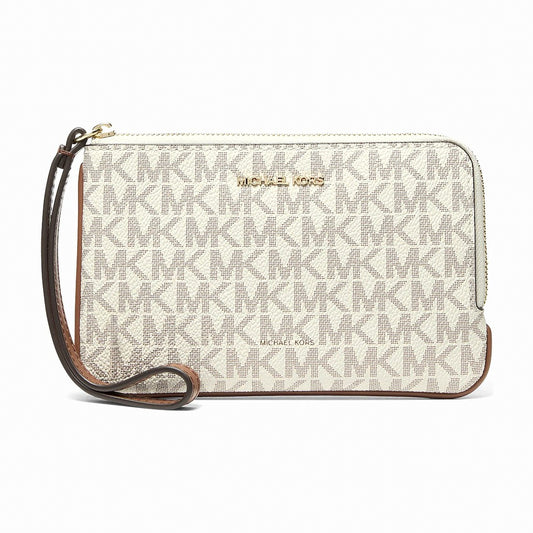 Michael Kors Jet Set Travel Small Signature Logo Wristlet - VANILLA