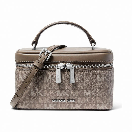 Michael Kors Vivi Small Signature Logo Vanity Crossbody Bag - MUSHROOM