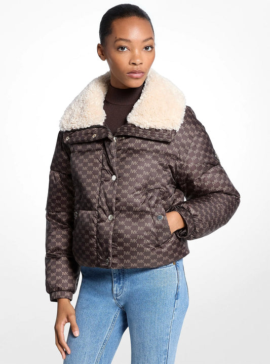 Michael Kors Sherpa Puffer Jacket - CHOCOLATE