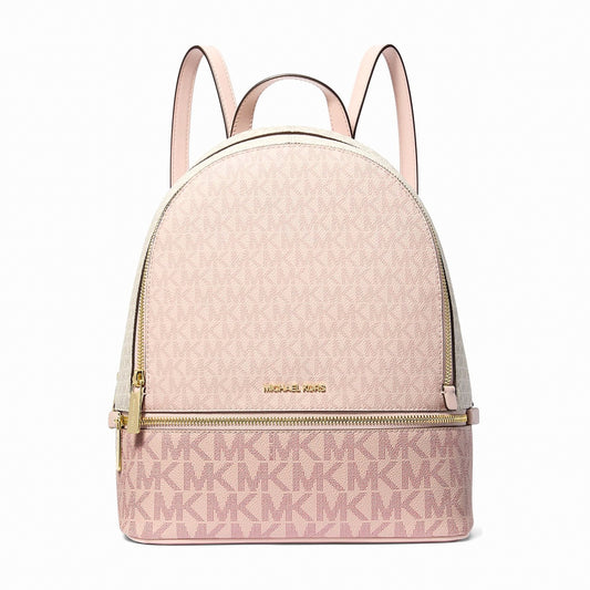 Michael Kors Rhea Medium Color-Block Signature Logo Backpack - PWD BLSH MLT