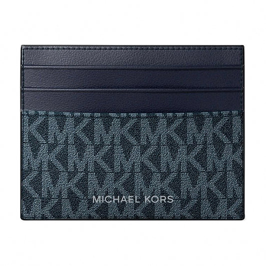 Michael Kors Cooper Signature Logo Card Case - ADMRL/PLBLUE