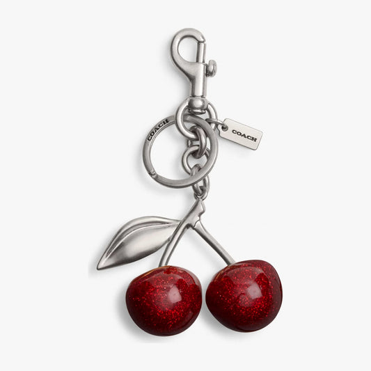 Coach Cherry Bag Charm - Silver/Red Apple