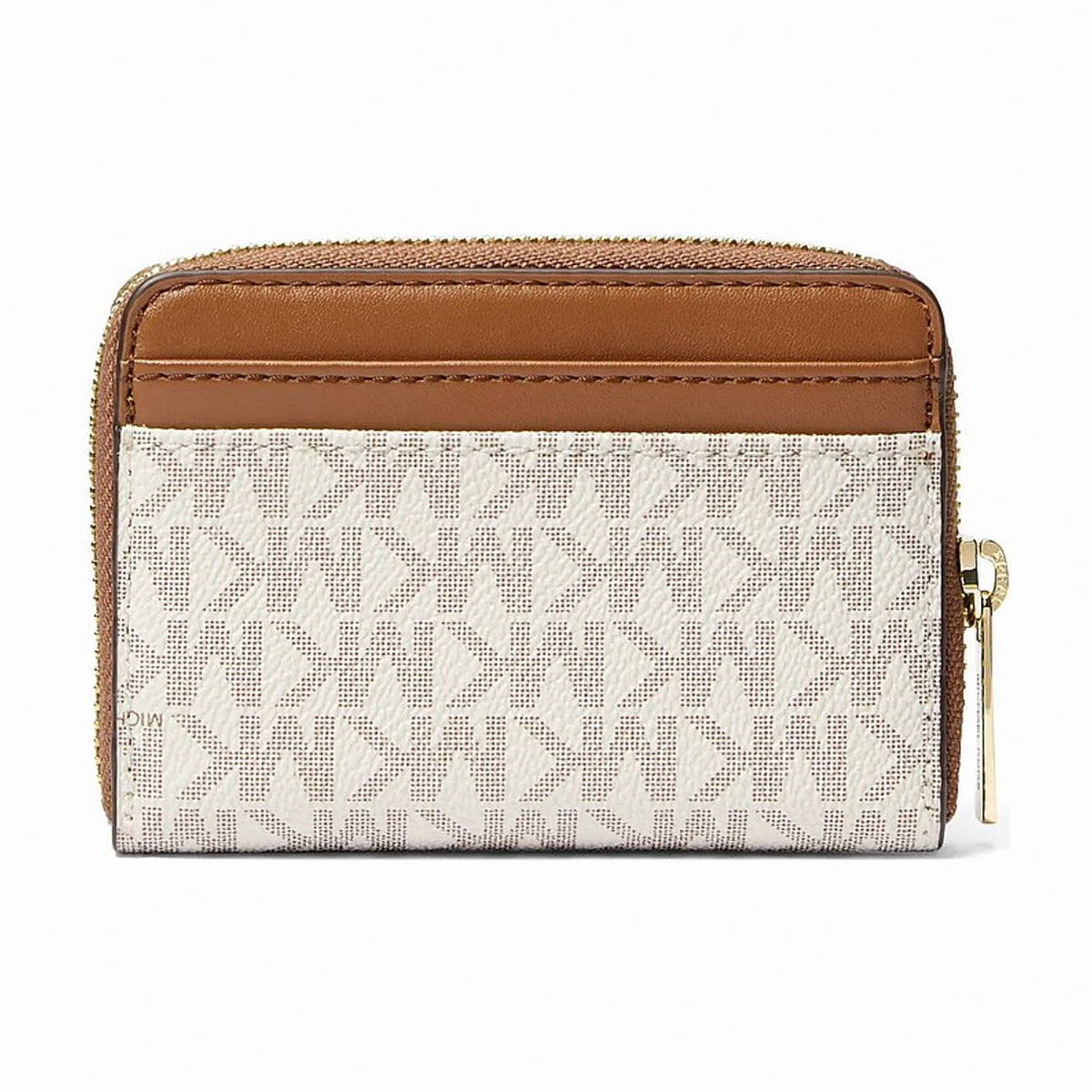 Michael Kors Jet Set Travel Medium Logo Zip-Around Card Case - VANILLA