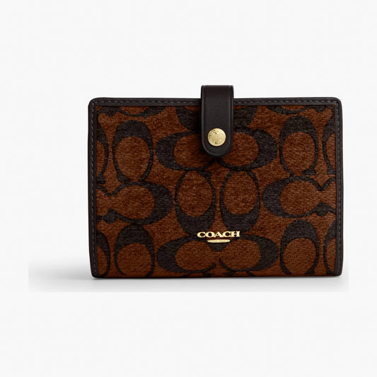 Coach 2-In-1 Wallet In Signature Chenille - Gold/Truffle