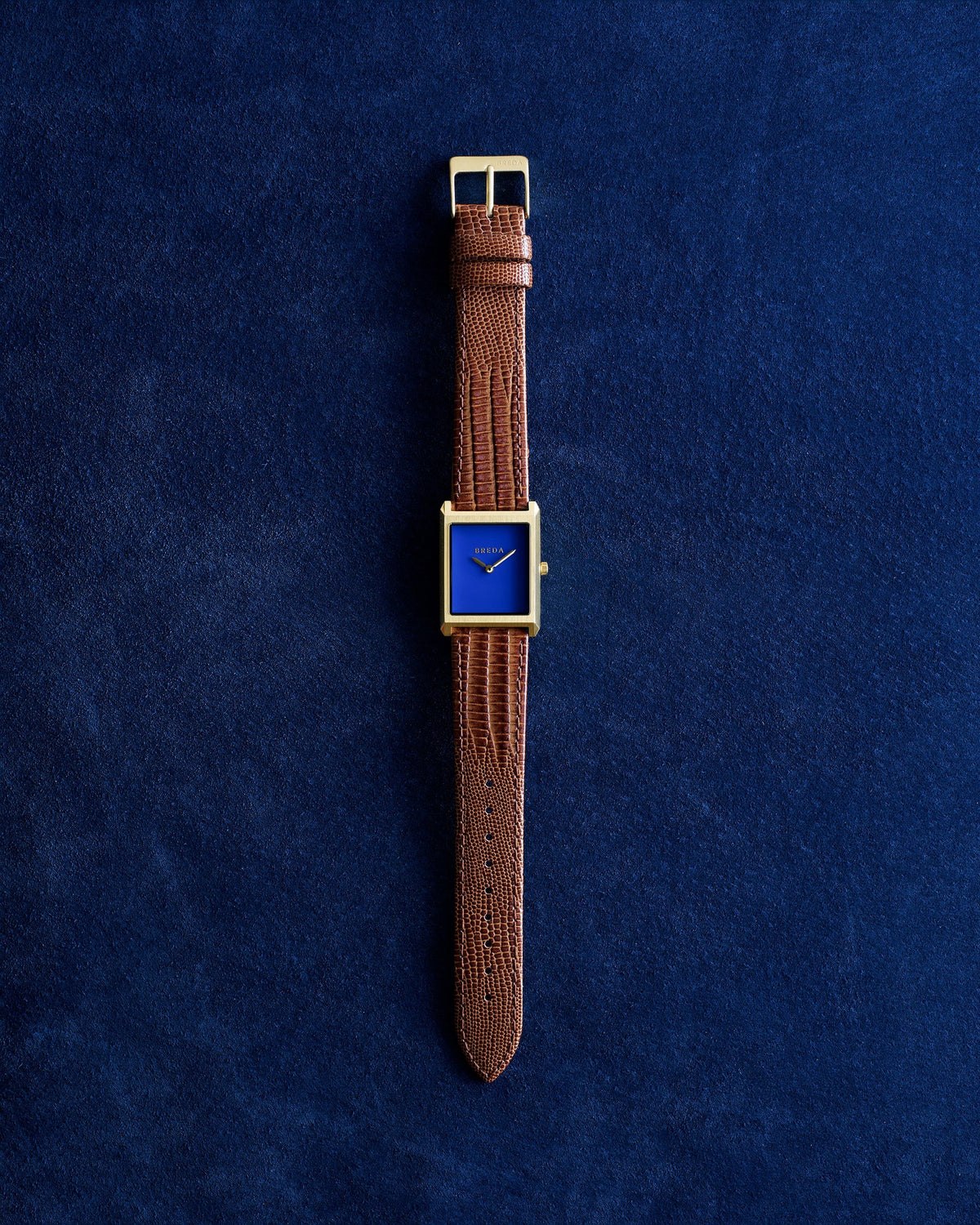 BREDA Virgil (Lizard Embossed) - Gold/Brown/Cobalt