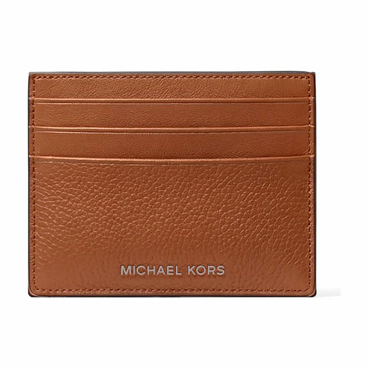Michael Kors Cooper Pebbled Leather Card Case - LUGGAGE