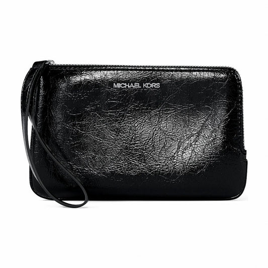 Michael Kors Jet Set Travel Small Crackled Wristlet - BLACK