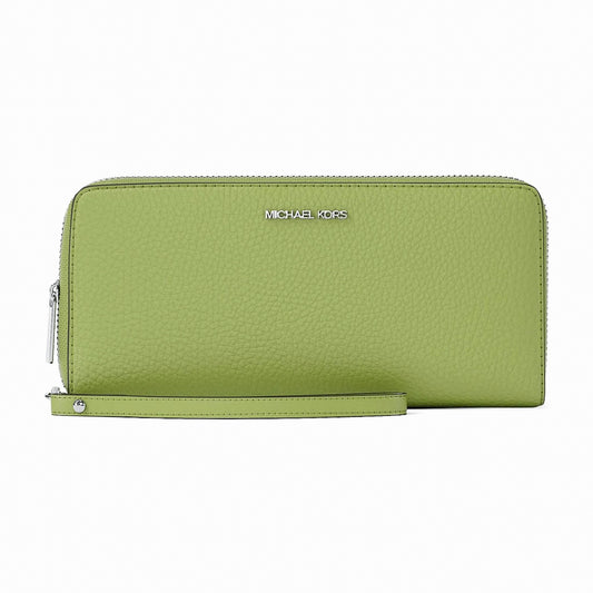 Michael Kors Large Pebbled Leather Continental Wallet - LIME