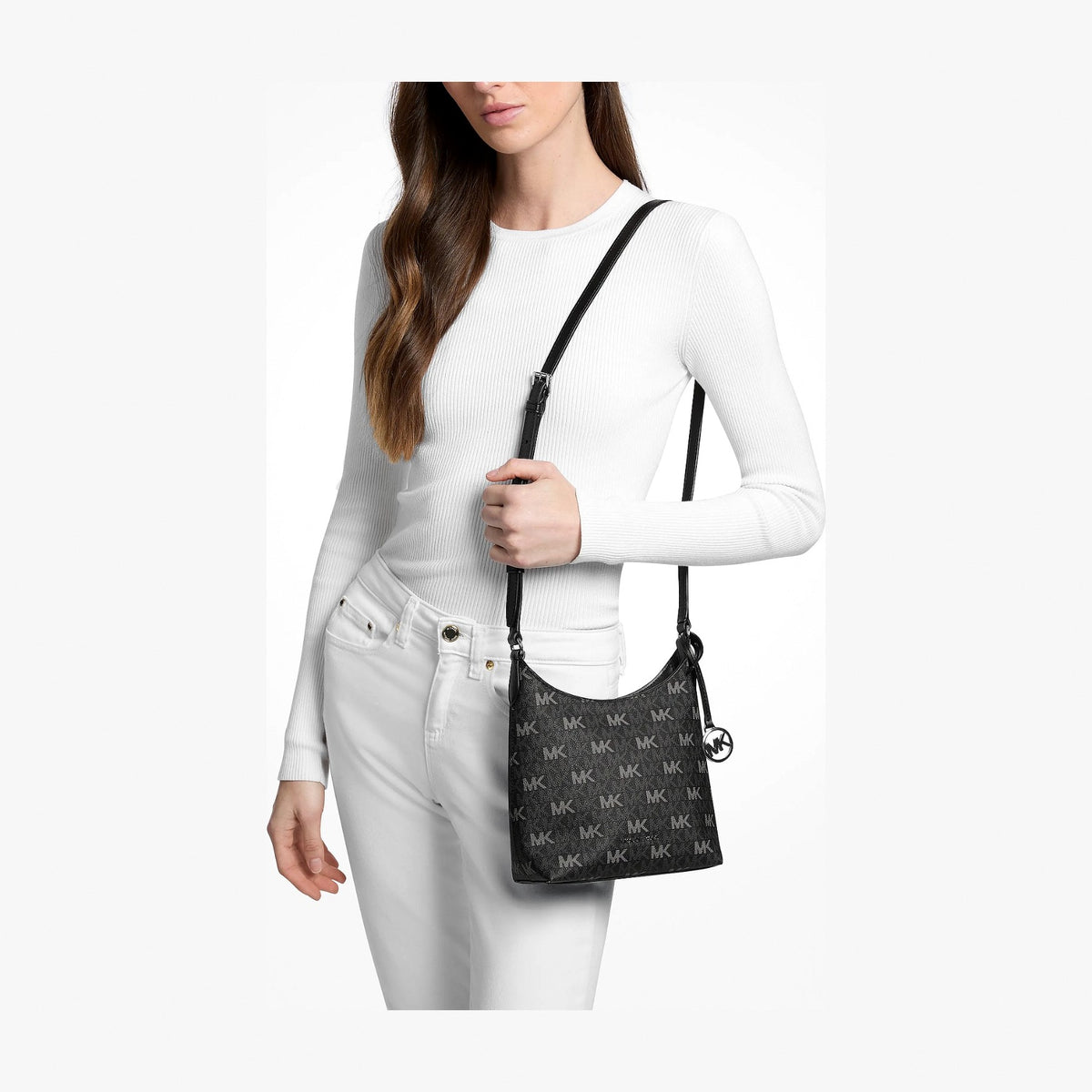 Michael Kors Maya Small Signature Logo Crossbody Bag - BLACK
