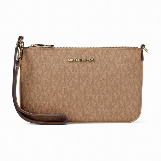 Michael Kors Jet Set Small Signature Logo Convertible Wristlet - CAMEL