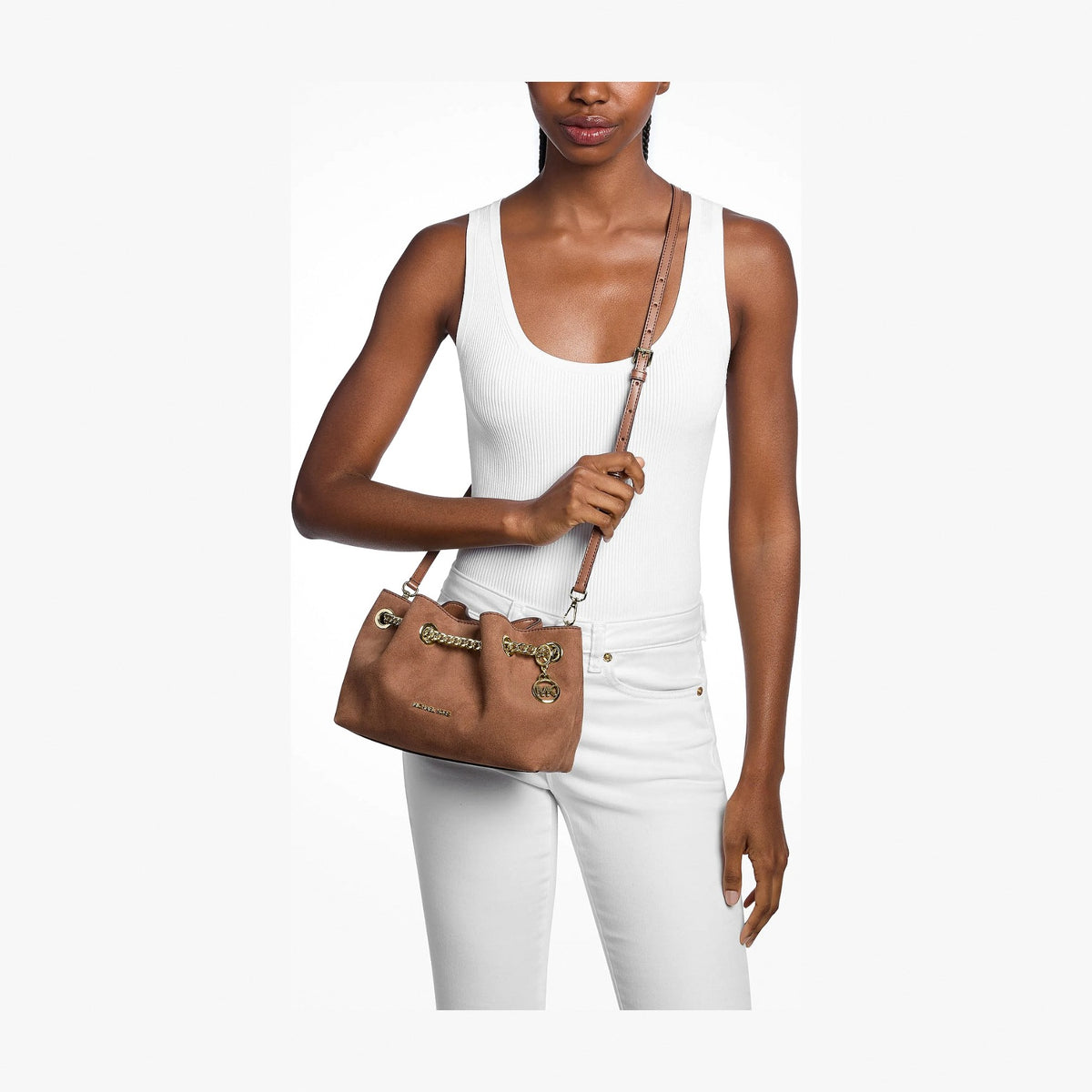 Michael Kors Mina Small Crossbody Bag - LUGGAGE