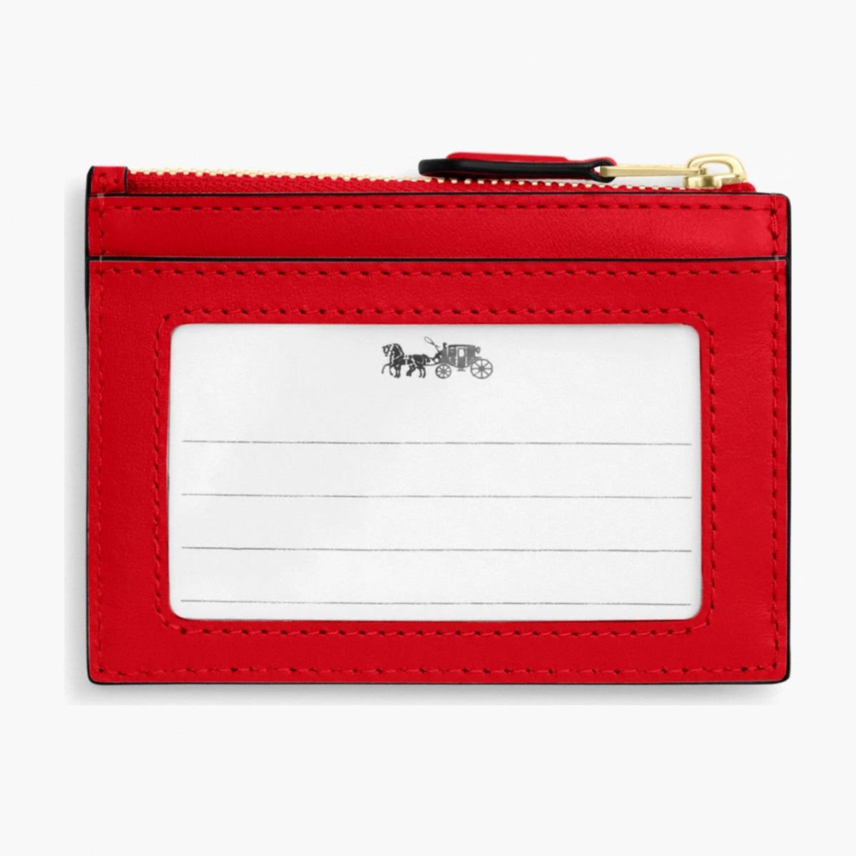 Coach Mini Skinny Id Case With Quilting - Gold/Candy Apple