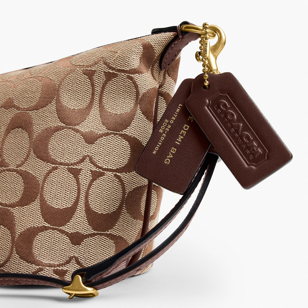 Coach Demi Bag In Signature Jacquard - Brass/Khaki Maple