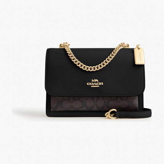 Coach Klare Crossbody Bag In Signature Canvas - Gold/Walnut/Black