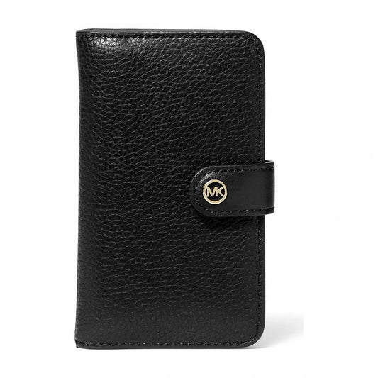 Michael Kors Jet Set Travel Medium Pebbled Leather Billfold Wallet - BLACK