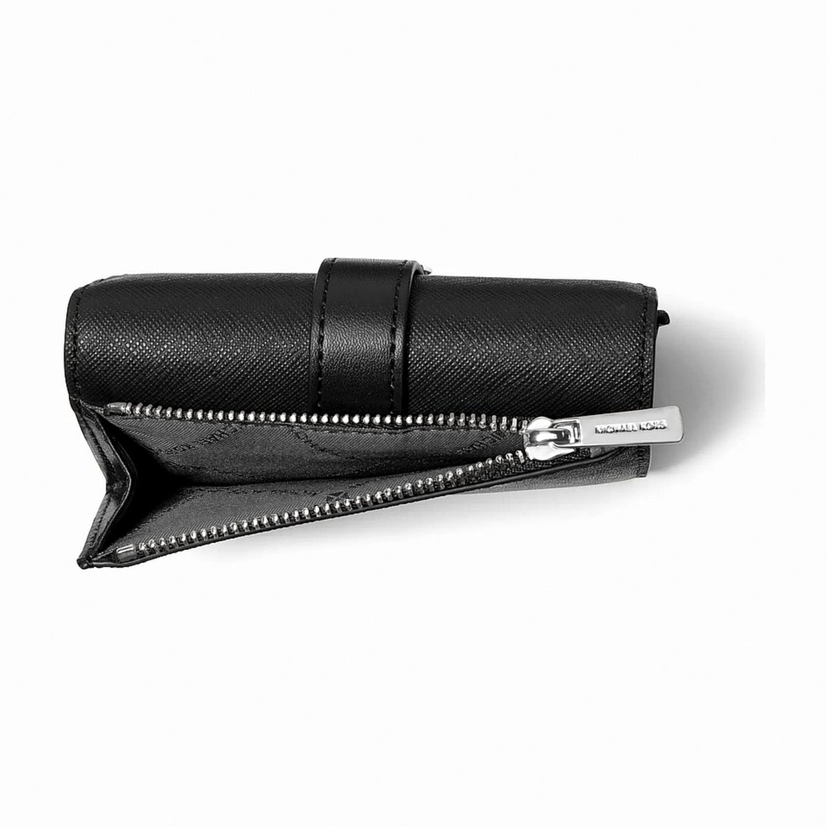 Michael Kors Greenwich Medium Leather Trifold Wallet - BLACK