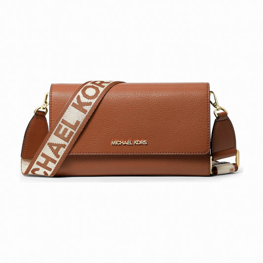 Michael Kors Jet Set Large Leather Crossbody Bag - LUGGAGE