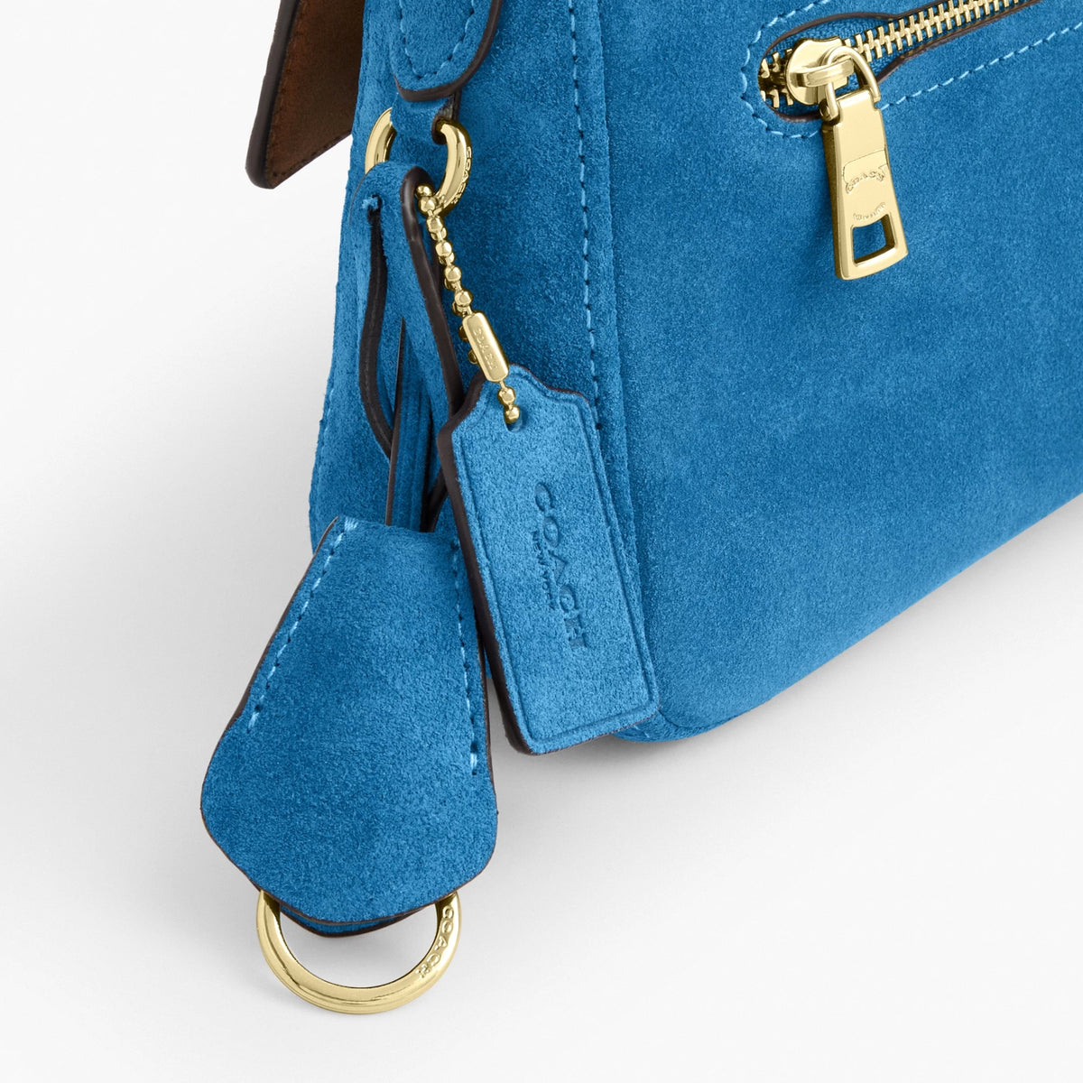 Coach Etta Small Flap Shoulder Bag - Gold/Blue Jay