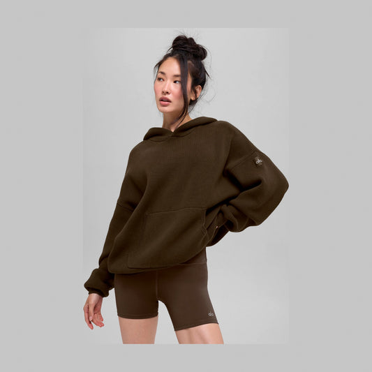 Alo Yoga Scholar Hooded Sweater - Espresso