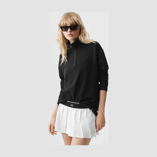 Alo Yoga Double Take Long Sleeve 1/4 Zip - Black