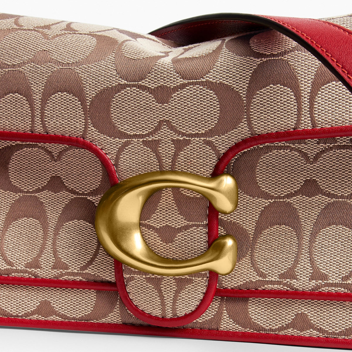Coach Tabby Shoulder Bag 26 In Signature Jacquard - Brass/Poppy Signature