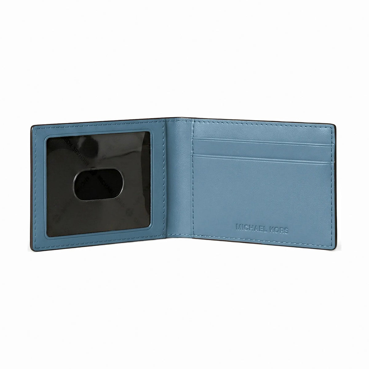 Michael Kors Cooper Pebbled Leather Billfold Wallet With Passcase - DENIM