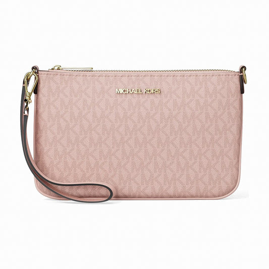 Michael Kors Jet Set Small Signature Logo Convertible Wristlet - POWDER BLUSH