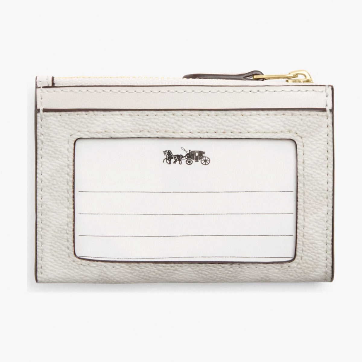Coach Mini Skinny ID Case In Signature Canvas - Gold/White/Chalk