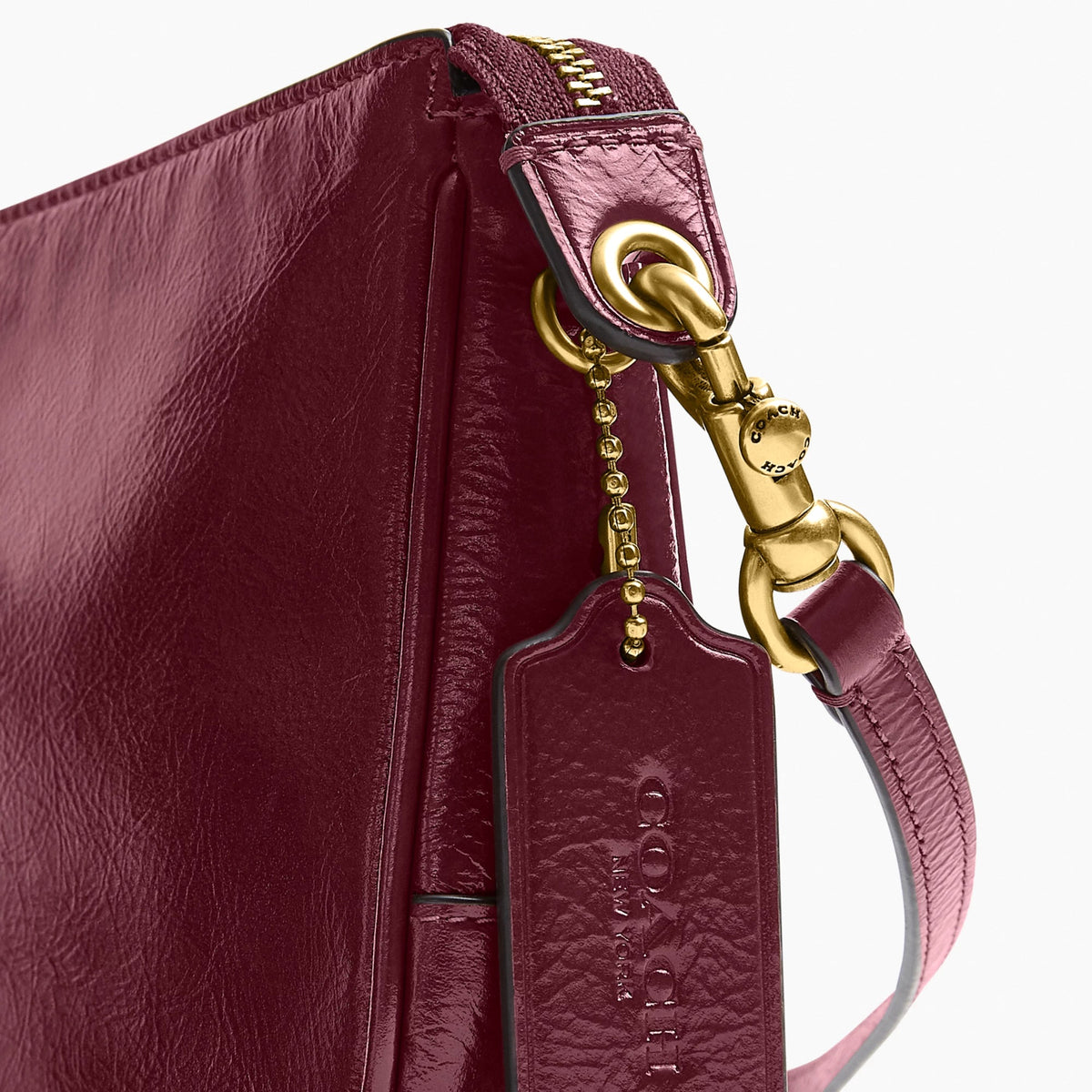 Coach Plaza Bag - Brass/Dark Cherry
