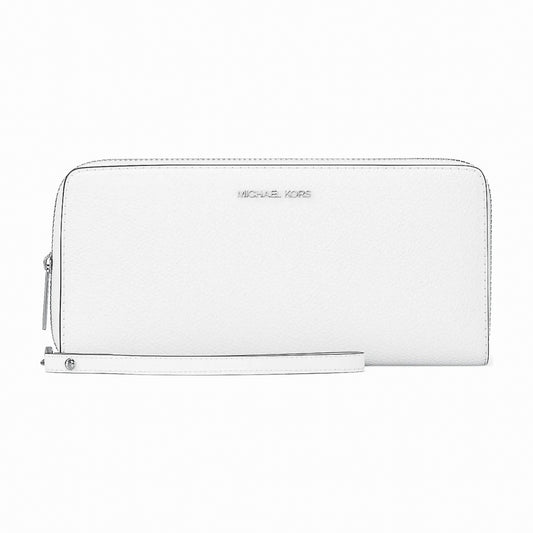 Michael Kors Large Pebbled Leather Continental Wallet - OPTIC WHITE