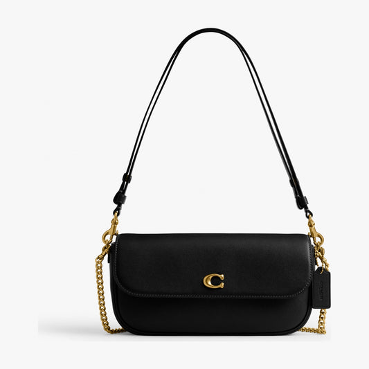 Coach Brook Flap Chain Bag - Brass/Black