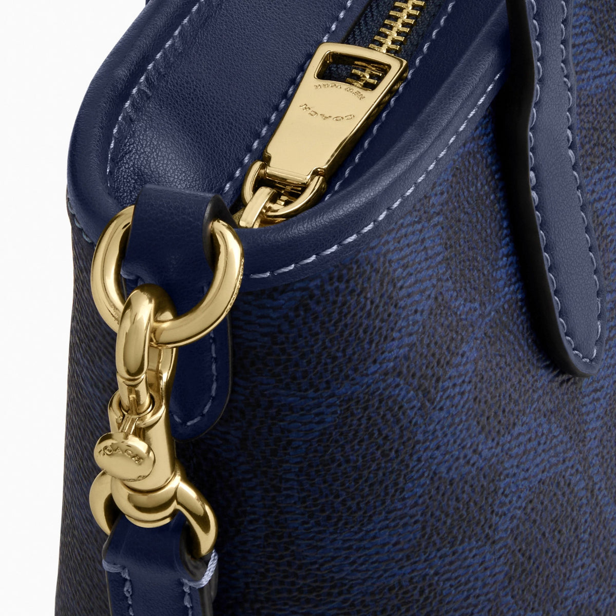Coach City Mini Tote Bag In Signature Canvas - Gold/Navy