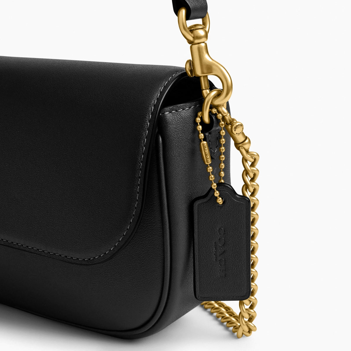 Coach Brook Flap Chain Bag - Brass/Black