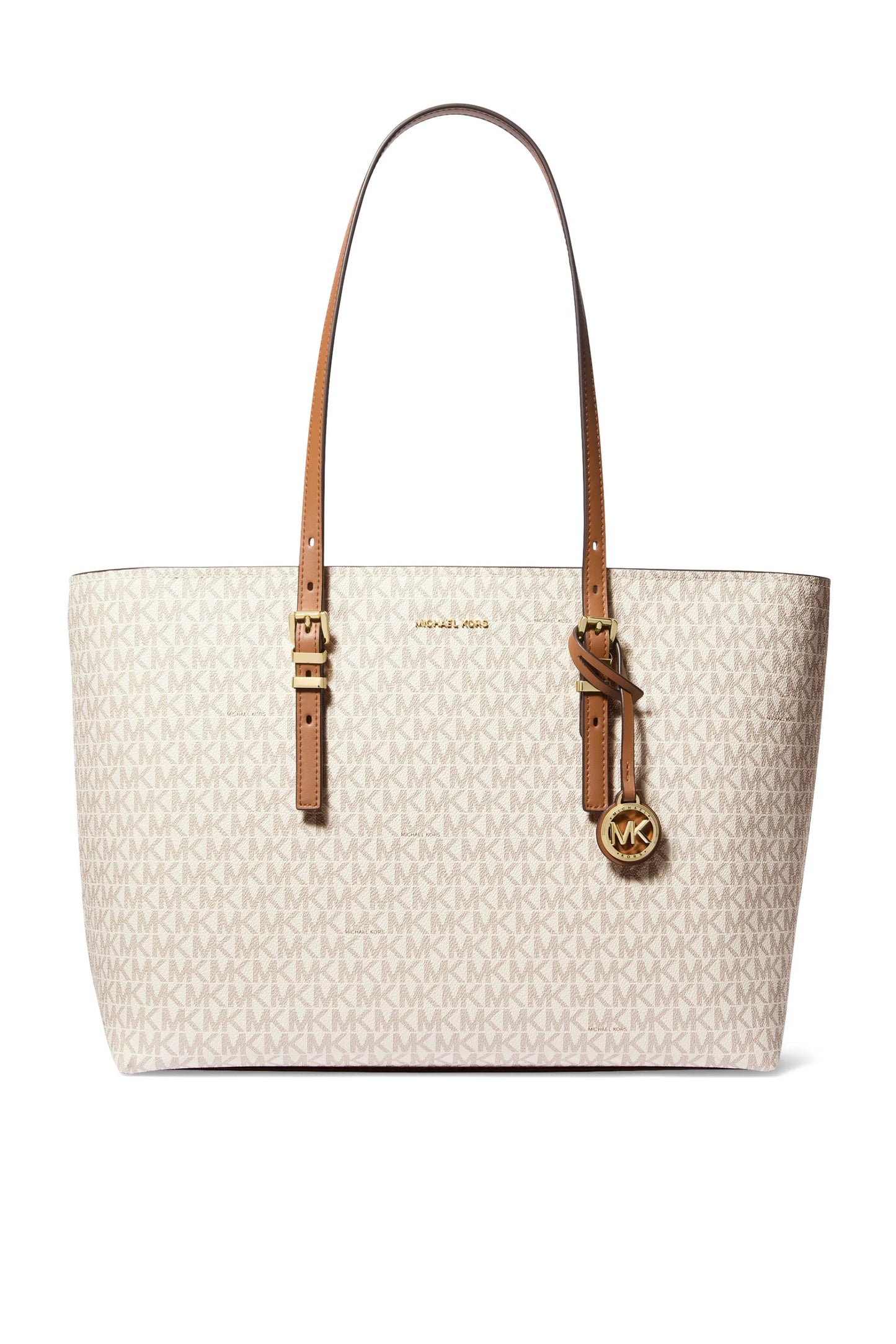 Michael Kors Quinn Large Signature Logo and Leather Tote Bag