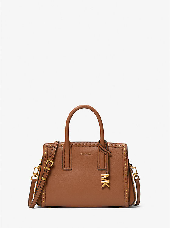 Michael Kors Laila Small Studded Leather Satchel