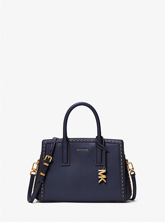 Michael Kors Laila Small Studded Leather Satchel