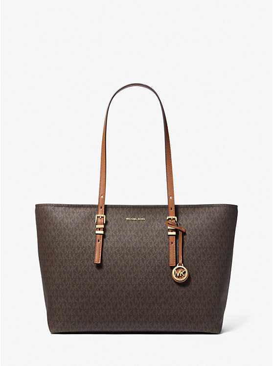 Michael Kors Quinn Large Signature Logo and Leather Tote Bag
