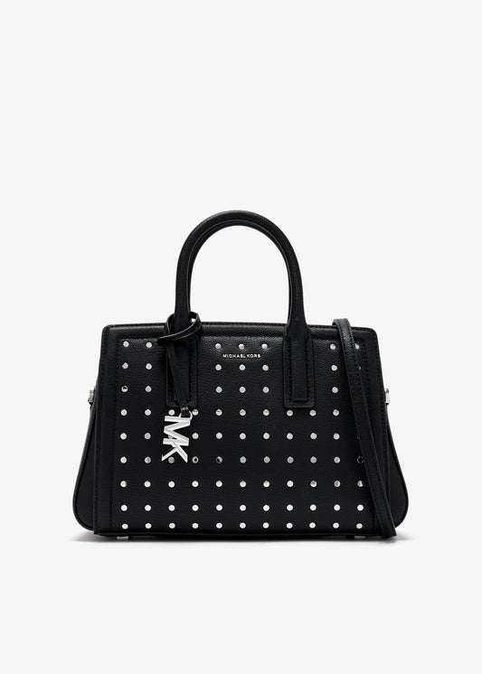 Michael Kors Laila Small Studded Leather Satchel