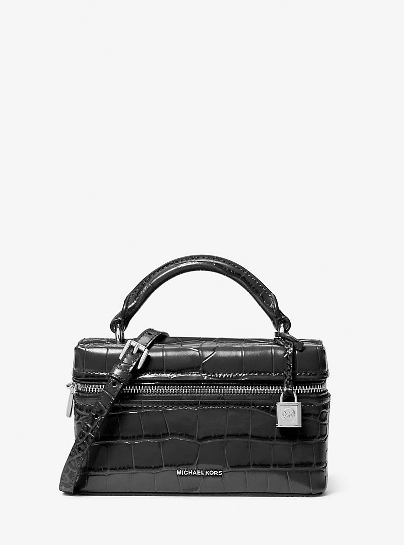 Michael Kors Jana Extra-Small Crocodile Embossed Leather Crossbody Bag