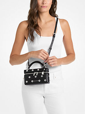 Michael Kors Jana Extra-Small Studded Leather Crossbody Bag