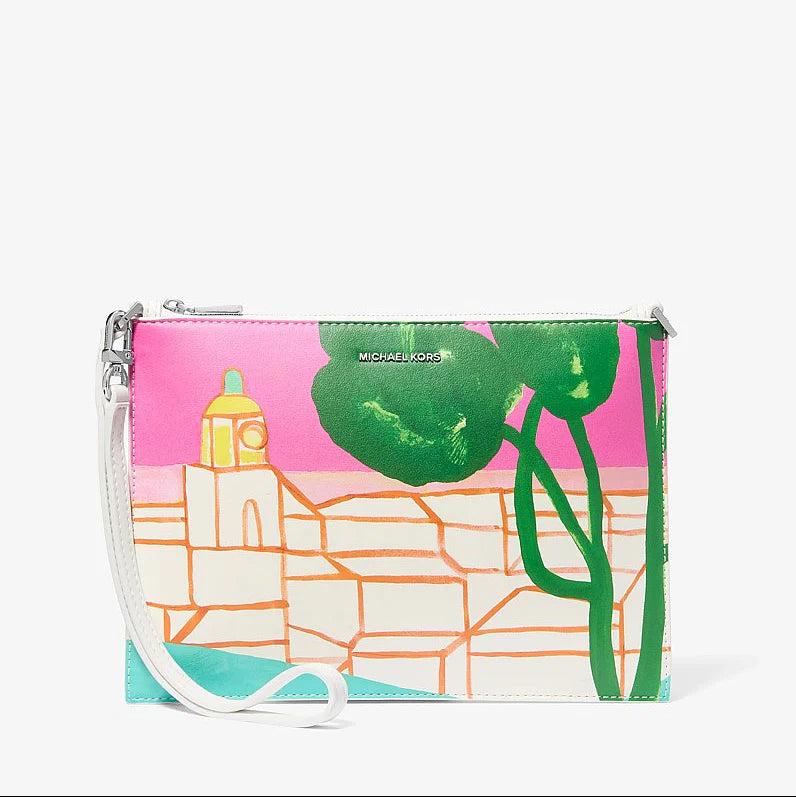 Michael Kors Michael Kors X Christina Zimpel Jet Set Extra-Large Convertible Wristlet-RASPBERRY MULTI
