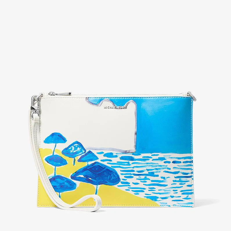Michael Kors Michael Kors X Christina Zimpel Jet Set Extra-Large Convertible Wristlet-MILOS BLUE