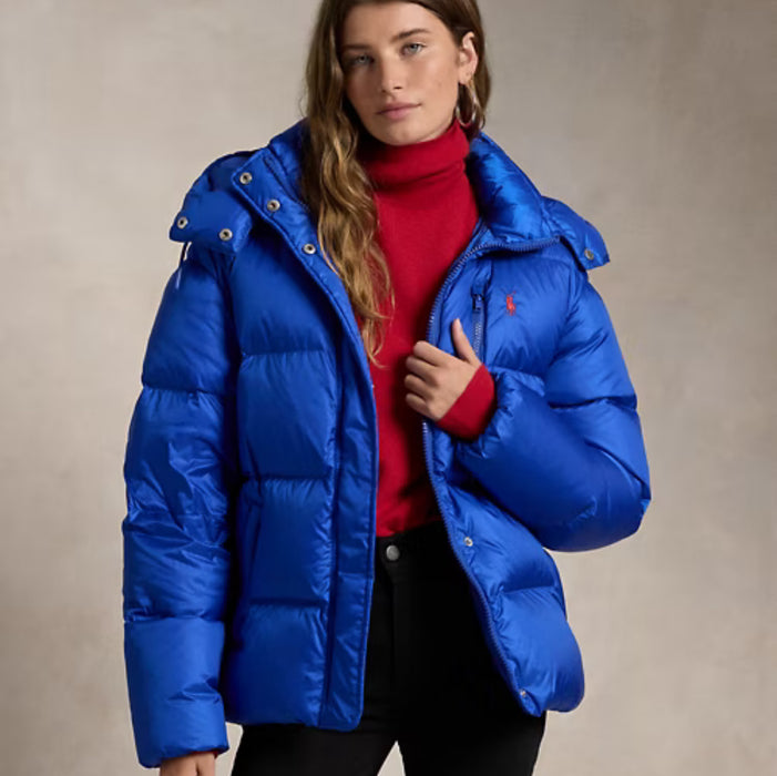 Polo Ralph Lauren Water-Repellent Quilted Down Jacket Irıs Blue