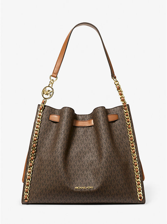 Michael Kors Mina Large Signature Logo Chain Shoulder Bag