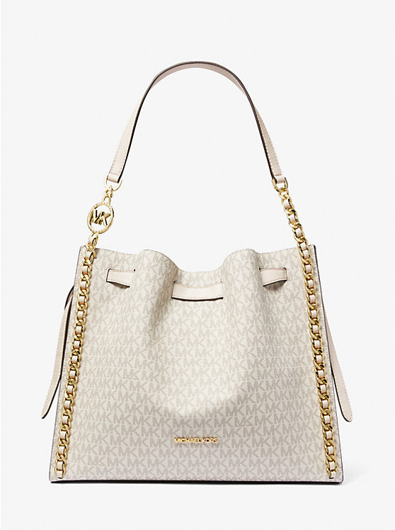 Michael Kors Mina Large Signature Logo Chain Shoulder Bag