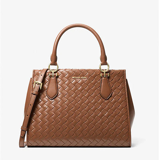 Michael Kors Women's Marilyn Medium Woven Satchel Bag