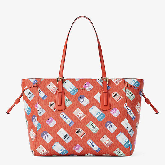Michael Kors Voyager Large Printed Signature Logo Tote Bag