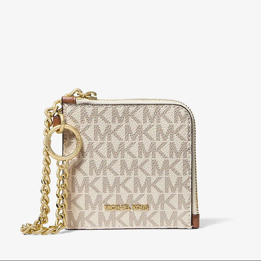 Michael Kors Jet Set Travel Signature Logo Chain Wallet