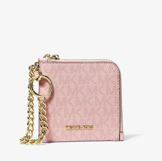 Michael Kors Jet Set Travel Signature Logo Chain Wallet